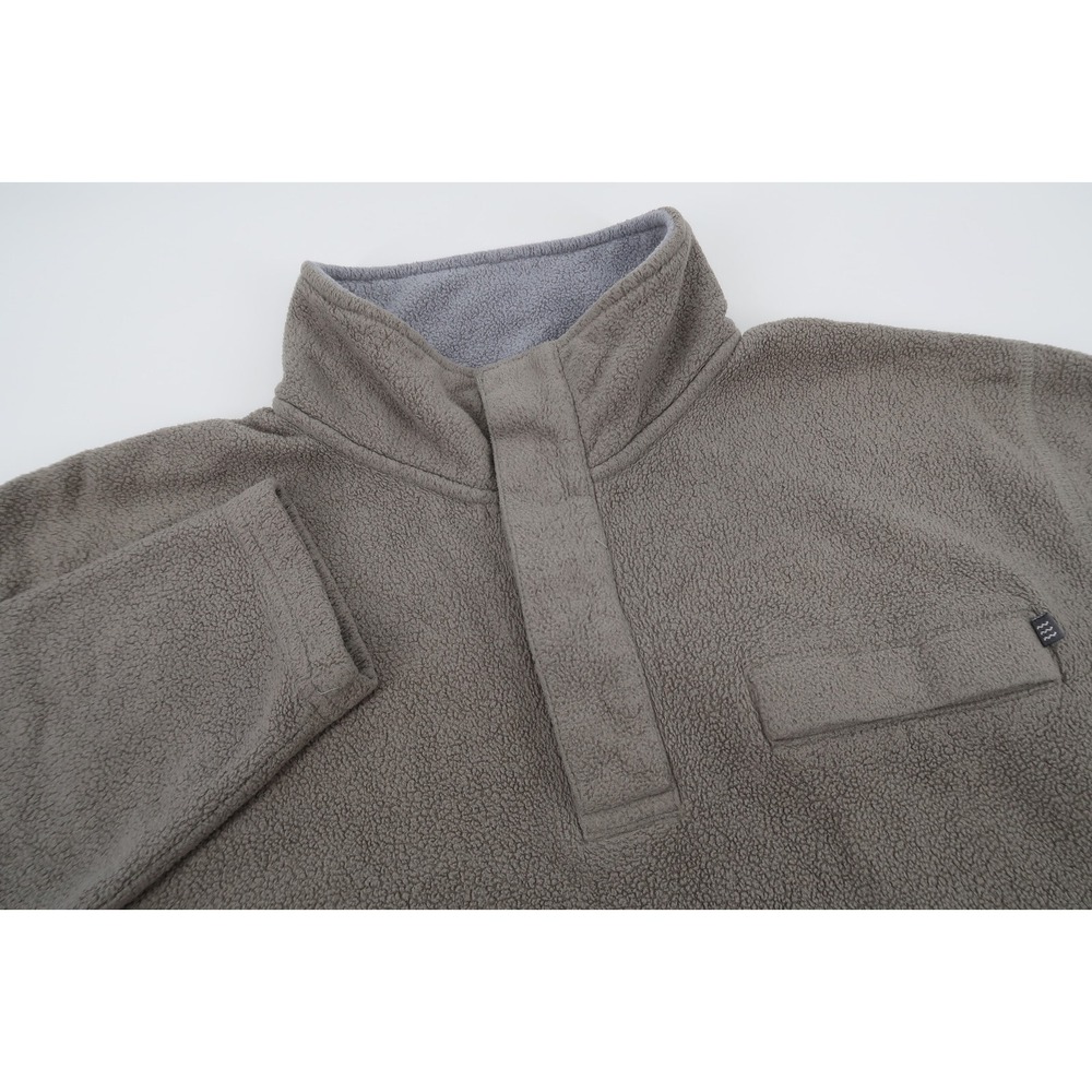 Free Fly Mens Medium Bamboo Polar Fleece Snap‎ Pullover Mock Neck Fishing Green